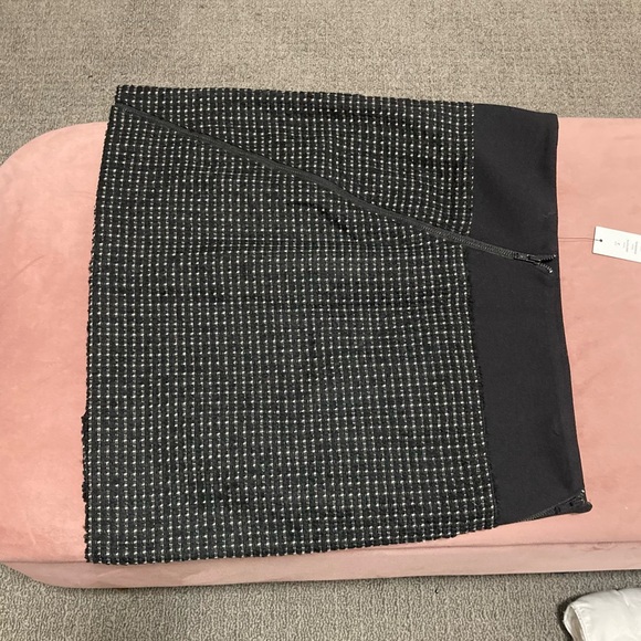 Theory Gretchyn Perennial Black Gray Zipper Wool Blend Mini Skirt size 2 NWT - Picture 7 of 8
